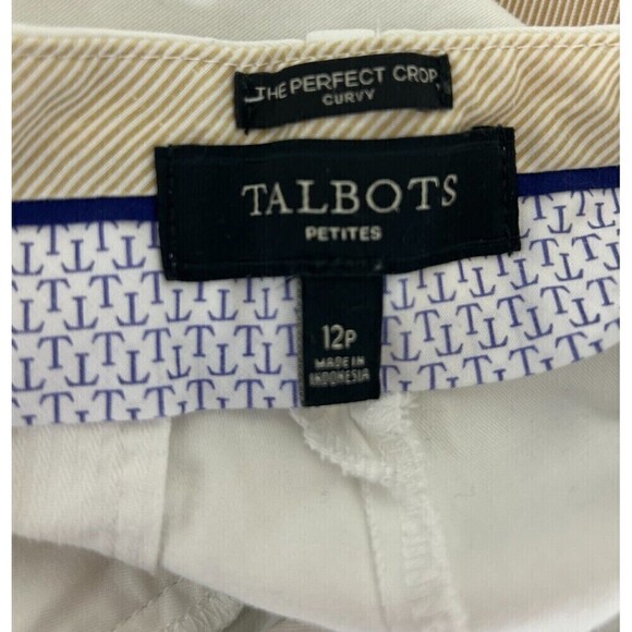 Talbots Women Size 12P White The Perfect Crop Curvy High Rise Cotton Spandex E4 - Picture 10 of 11